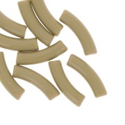 Kaki - Perline tubolari curve 32x8 mm in acrilico opaco - Khaki x6 Perline tubolari curve 32x8 mm in acrilico opaco - Khaki x6