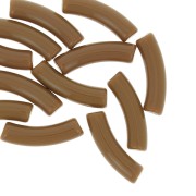 Marrone - Perline tubolari curve 32x8 mm in acrilico opaco - Marrone x6 Perline tubolari curve 32x8 mm in acrilico opaco - Marrone x6
