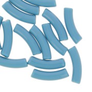 Azul - Perline tubolari curve 32x8 mm in acrilico opaco - Blu x6 Perline tubolari curve 32x8 mm in acrilico opaco - Blu x6