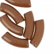 Marrone - Perline tubolari curve in acrilico opaco 35x11 mm - Marrone x6 Perline tubolari curve in acrilico opaco 35x11 mm - Marrone x6
