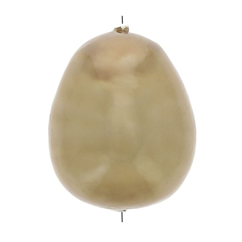 Perlina irregolare in cartapesta effetto metallico 24x18 mm - dorato x1