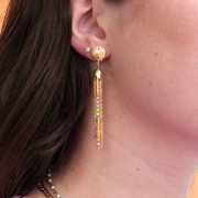 Orecchini a conchiglia 13x10,5 mm con cerchio chiuso - Dorati con oro fino x2