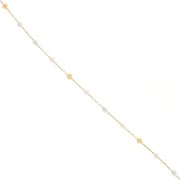 Catena di perle di vetro sfaccettate appiattite 3x2 mm - dorato - Pastello x50cm