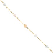 Catena di perle di vetro sfaccettate appiattite 3x2 mm - dorato - Pastello x50cm