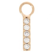 Ciondolo barra 12x2 mm con ossido di zirconio-Placcato oro 3 micron-Cristallo x1