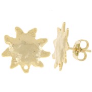 Orecchini a perno 16 mm - Dorati con oro fino x2