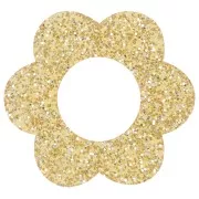 Pendenti - Abbellimenti - Pendente fiore in acrilico da 18 mm - Glitter oro x1 Pendente fiore in acrilico da 18 mm - Glitter oro x1