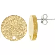 Orecchini - Orecchini tondi in acrilico da 15 mm - Brillantini d'oro x2 Orecchini tondi in acrilico da 15 mm - Brillantini d'oro x2