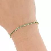 Catena in ottone grezzo con strass blu da 2,10 mm x50 cm