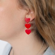 Zecchino cuore in acrilico 15x16,5 mm - Argento glitter x1