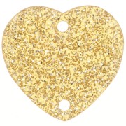 Distanziatori - Distanziatore a cuore in acrilico 15x16,5 mm - Glitter oro x1 Distanziatore a cuore in acrilico 15x16,5 mm - Glitter oro x1