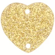 Distanziatori - Distanziatore a cuore in acrilico 15x16,5 mm - Glitter oro x1 Distanziatore a cuore in acrilico 15x16,5 mm - Glitter oro x1