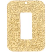 ciondolo - Ciondolo in acrilico a rettangolo cavo 40x30 mm - Glitter oro x1 Ciondolo in acrilico a rettangolo cavo 40x30 mm - Glitter oro x1