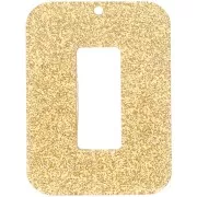 Pendenti - Abbellimenti - Pendente rettangolare incavato in acrilico 40x30 mm - Glitter oro x1 Pendente rettangolare incavato in acrilico 40x30 mm - Glitter oro x1