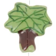 Perla di palma in ceramica 22x21 mm - Verde - Marrone scuro x1