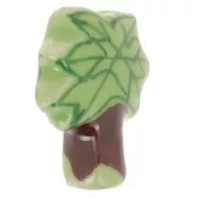 Perla di palma in ceramica 22x21 mm - Verde - Marrone scuro x1