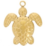 Pendente tartaruga 18x15 mm - Acciaio inossidabile 304L -dorato x1
