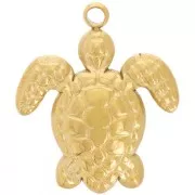 Pendente tartaruga 18x15 mm - Acciaio inossidabile 304L -dorato x1