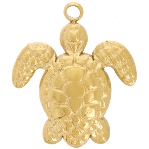 Pendente tartaruga 18x15 mm - Acciaio inossidabile 304L -dorato x1