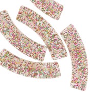 Grigio - Perline tubolari curve 32x8 mm in acrilico trasparente - Grigio glitterato multicolore x6 Perline tubolari curve 32x8 mm in acrilico trasparente - Grigio glitterato multicolore x6