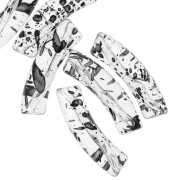 Nero - Perline tubolari curve 32x8 mm in acrilico trasparente - Nero screziato x6 Perline tubolari curve 32x8 mm in acrilico trasparente - Nero screziato x6