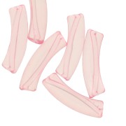 Rosa chiaro - Perline tubolari curve 32x8 mm in acrilico trasparente - Rosa chiaro x6 Perline tubolari curve 32x8 mm in acrilico trasparente - Rosa chiaro x6