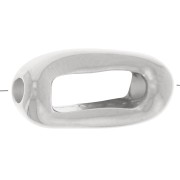 Perla cava rettangolare 13x6,5 mm - Placcatura argento fine x1