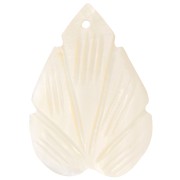 Ciondoli a forma di foglia curva 40x29 mm in Madreperla - Naturale x2