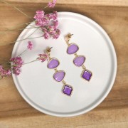 Distanziatore a 2 anelli in resina epossidica effetto vetro colorato 19x20 mm Oro - Grigio x1