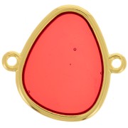 Distanziatore 2 anelli in resina epossidica effetto vetro 19x20mm dorato rosso x1