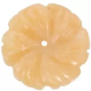Pendente fiore di pietra da 20 mm - Giada colorata - Giallo x1