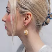 Pendente fiore di pietra da 20 mm - Giada colorata - Giallo x1