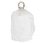 Pendente pietra grezza - Pietra natale di giugno - Argento 925 - Pietra di luna x1