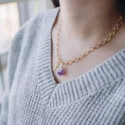 Pendente pietra grezza - Pietra natale di giugno - Argento 925 - Pietra di luna x1