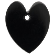 Pendente cuore piatto in pietra colorata 19x16 mm - Onice nero x1