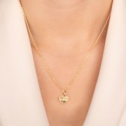 Pendente cuore occhio da 11mm ossido di zirconio - placcato oro 3 micron x1