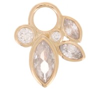 Pendente orchidea 13x10 mm con ossidi di zirconio - placcato oro 3 micron x1