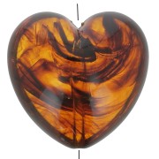 Perle - Perlina cuore in resina traslucida 35x36 mm - Ambra marmorizzata x1 Perlina cuore in resina traslucida 35x36 mm - Ambra marmorizzata x1