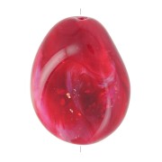 Perle - Perla piatta irregolare in resina opaca 22x17 mm - Brillantini rosso scuro x1 Perla piatta irregolare in resina opaca 22x17 mm - Brillantini rosso scuro x1