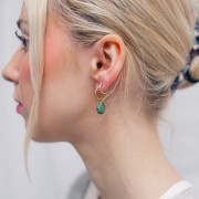 Orecchini a cerchio aperti con pallina - 12 mm Acciaio inossidabile 304L dorato x2