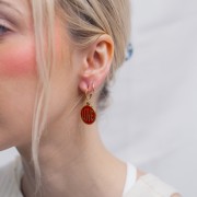 Orecchini cerchio aperti - pallina - 12 mm in acciaio inox 304L dorato x2