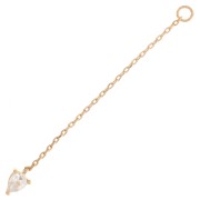 Pendente 43x4mm con pera in ossido di zirconio - placcato oro 3 micron x1