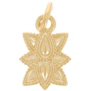 Pendente a forma di foglia etnica 14x9 mm - placcato oro 3 micron x1