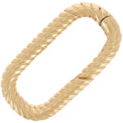Chiusura moschettone ovale 17x9 mm effetto ritorto - placcatura oro 3 micron x1