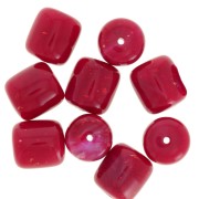 Perle - Perle tubolari di resina opaca 12x11 mm - Brillantini rosso scuro x6 Perle tubolari di resina opaca 12x11 mm - Brillantini rosso scuro x6