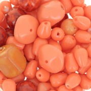 Corallo - Assortimento di perle di Boemia - Mix Arancione x50g Assortimento di perle di Boemia - Mix Arancione x50g