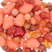 Corallo - Assortimento di perle di Boemia - Mix Arancione - Rosso x50g Assortimento di perle di Boemia - Mix Arancione - Rosso x50g