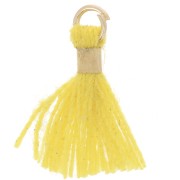 Pompon imitazione cotone da 12 mm con chiusura a perla - Oro - Giallo x1