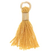 Pompon imitazione cotone da 12 mm con chiusura a perla - Oro - Oro x1