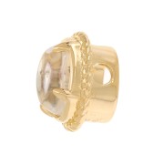 Perla ovale 6x4 mm con vetro colorato - Placcato oro 3 micron - Cristallo